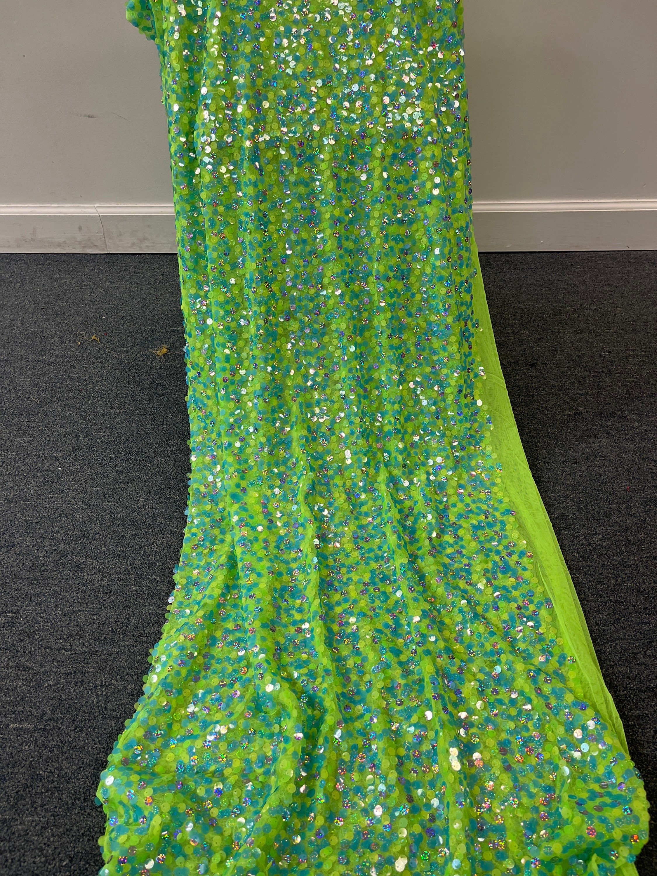 Lime Green Sequin Fabric Etsy