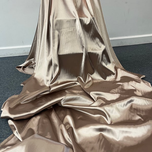 Taupe Stretch Satin Charmeuse