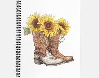 Country Sunflowers Planner Hardcover Spiral 8.5 x 11