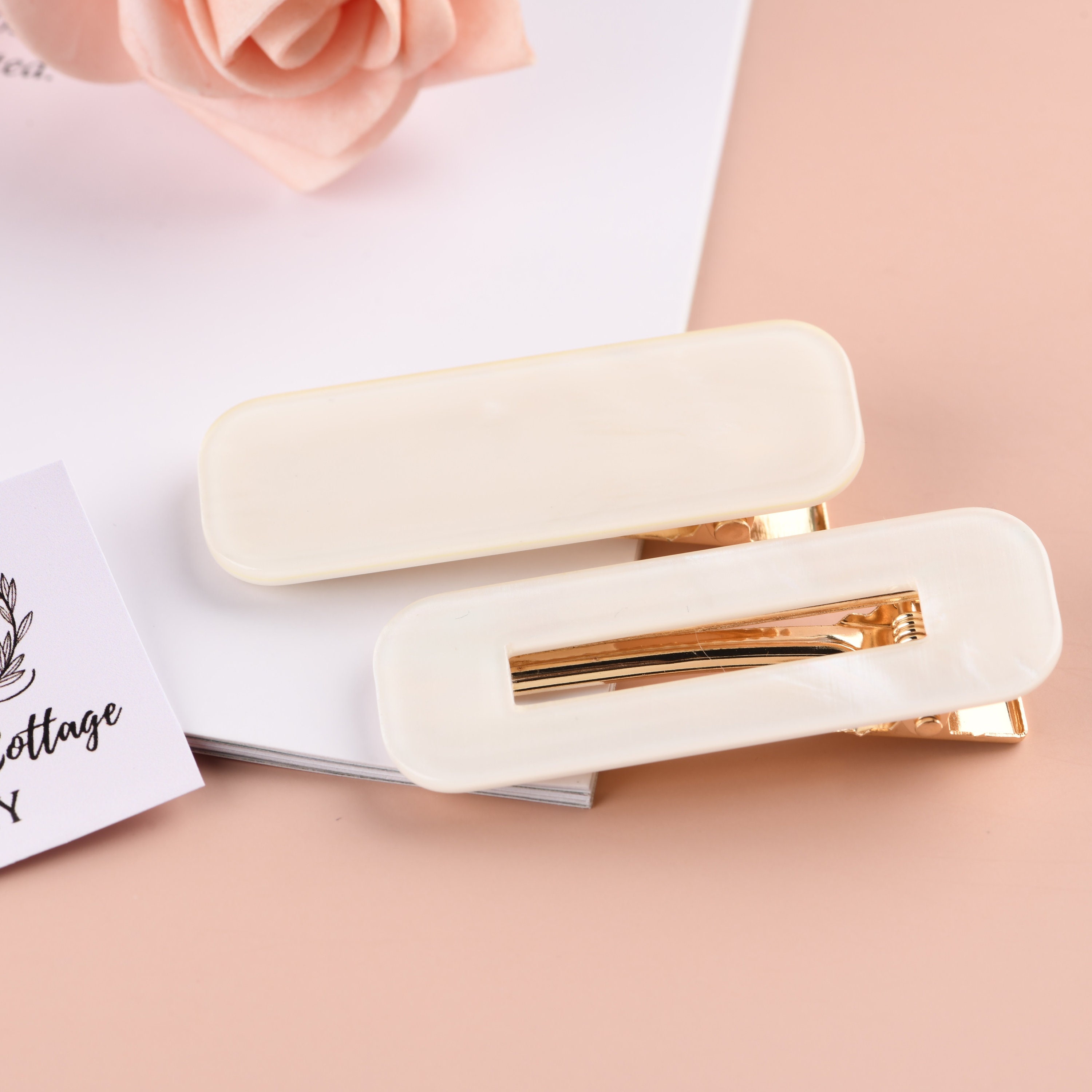 4 PCS White Hair ClipsAcetate HairpinHair Clip For Etsy