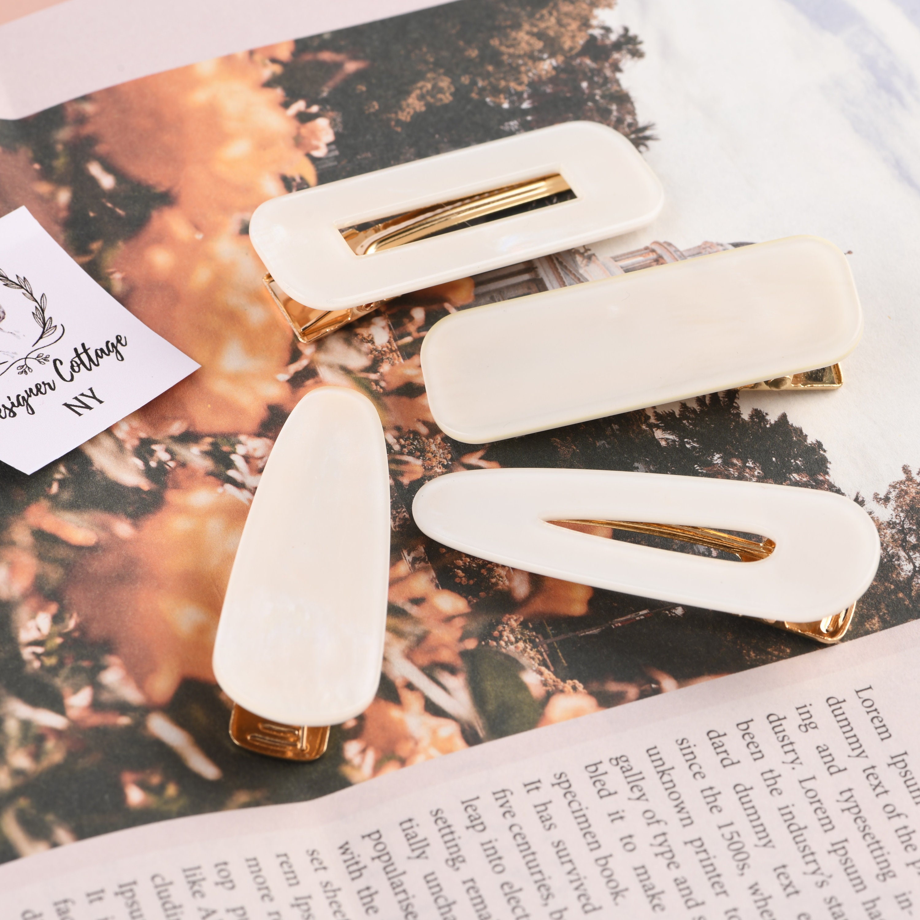 4 PCS White Hair ClipsAcetate HairpinHair Clip For Etsy