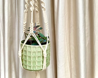 Macrame Plant Hanger, Indoor Plant Hanging Basket, 100% Natural Cotton