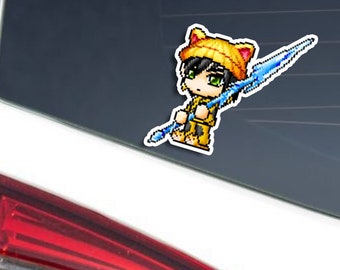 Tiger MapleStory Vinyl Sticker: Nostalgic 90s MMORPG Car Decal