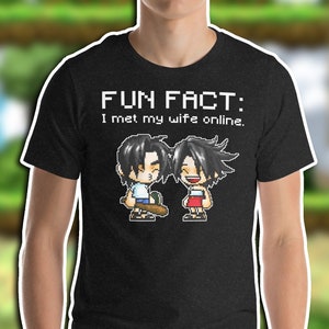 I Met My Wife on MapleStory - Funny Online Dating Gifts - Black Shirt - Long Distance Relationship Works - Husband and Wife - Just Married!