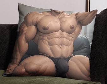 Bara Bulge, Bara Daddy, Barazoku Artwork, Gay AI Generated Lewd Painting, Yaoi Comic, Muscles, Sexy Thighs, Basic Bara Anime Body Pillow