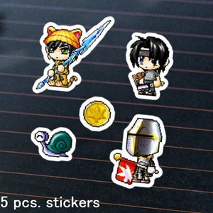 MapleStory Nostalgia FangBlade Tiger Noob Snail Mesos Stickers nerd drôles pour voiture et bureau