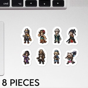 Octopath Traveler 2 Sprites Stickers (8 pack) Partitio Hikari Agnea Temenos Throné Castti Osvald Ochette