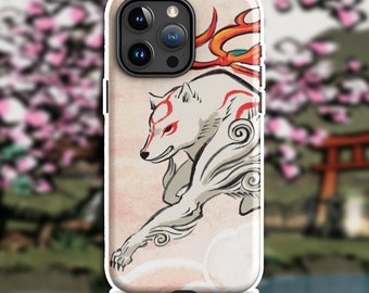 Okami Amaterasu - Japanese Sun God Wolf - Most Beloved Video Game Characters - The Great Wave - Tough Case for iPhone®