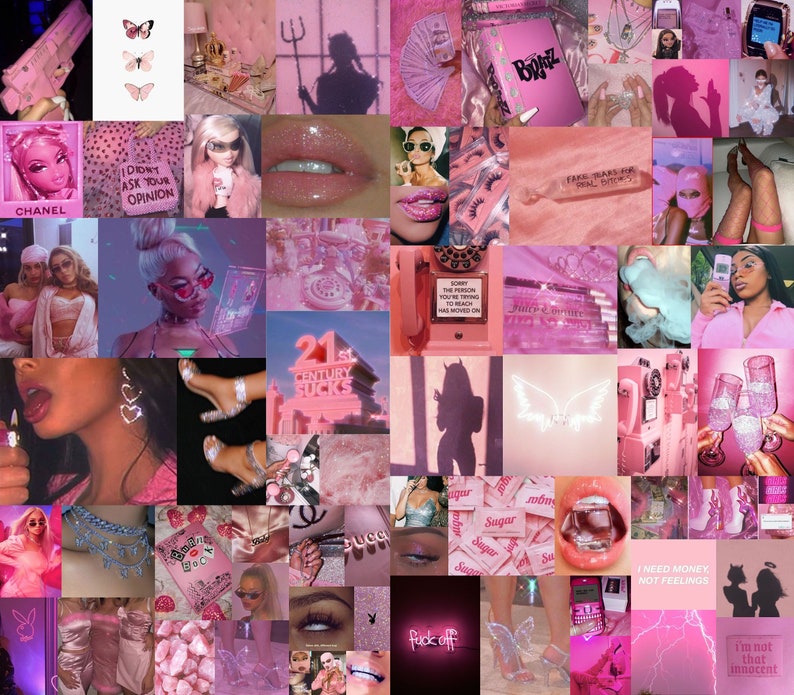 Pink Baddie Aesthetic Collage | Etsy