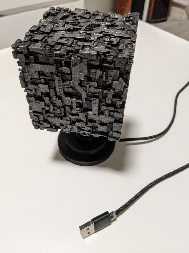 Borg Cube 3D Printed Led Sweep hand sensor Usb image 3