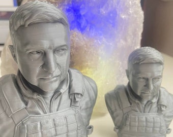 Ukrainian President Volodymyr Zelensky Bust 3d Printed PLA Silver Gray