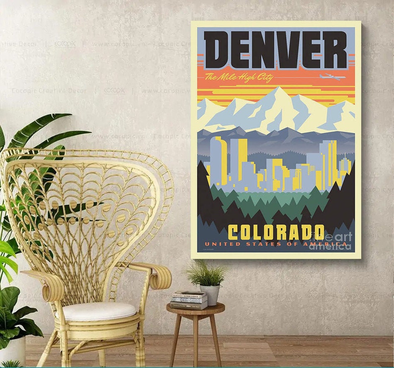 Denver Poster Vintage Reise Poster Etsy