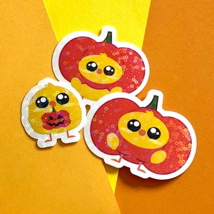 3 Pack Ito Pumpkin Halloween Holographic Sticker Decal | Cute Stickers