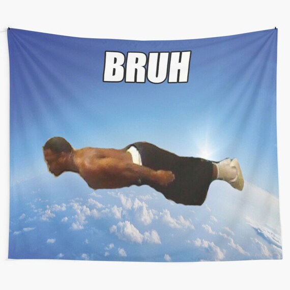 Bruh Flying Midget Tapestries, Bruh Wall Tapestry, Midget Wall Hanging