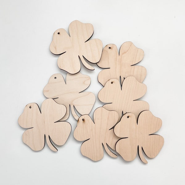 Shamrock Blanks for Crafts, Small Business Supply Unfinished Wood Blank, Ornament, Shamrock Gift Tag