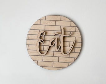 „Eat Subway Tile DIY“-Schild für abgestuftes Tablett oder Regal, unfertige Holzrohlinge für die Küche, Regalschild