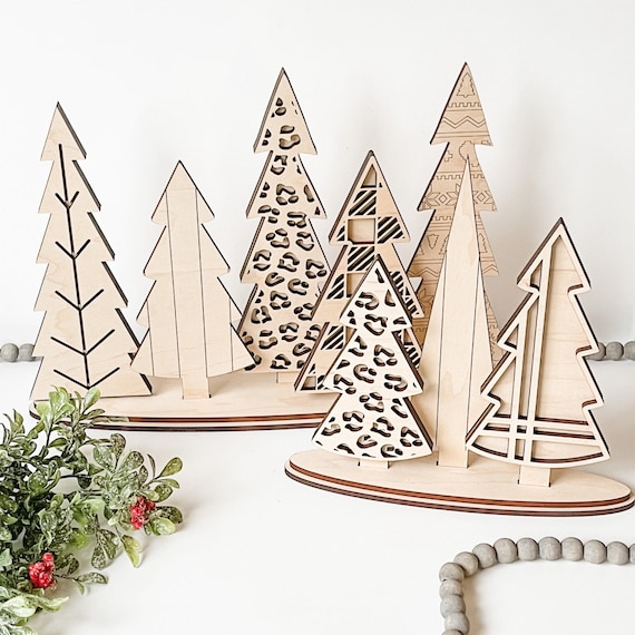 Wooden Christmas Tree Shape With Lanyard Winter Scene we - Temu