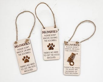 Couvercle de sonnette pour chauffeur-livreur, décoration de porte don't Tok Ring, enseigne de sonnette de protection, livraisons mari chien, bas de Noël, étiquette cadeau