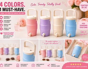 3D Printed Can Holder with Straw | Viral 3d Can Holder | Mother Gift | Can Holder | Cute Gift | Perfect Gift for Her | 3D Print Viral Design