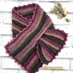 FALL BREEZE Crochet Scarf Pattern - Easy Crochet Scarf Pattern - Keyhole Crochet Scarf Pattern PDF