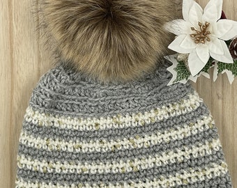 Snow on Pines Crochet Beanie Pattern - Easy Crochet Beanie Pattern - Crochet Beanie Pattern PDF