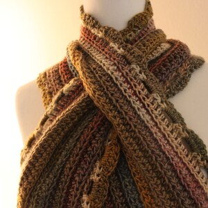 Beginner Crochet Scarf Pattern Keyhole Crochet Scarf Pattern Ottavio Keyhole Scarf image 9