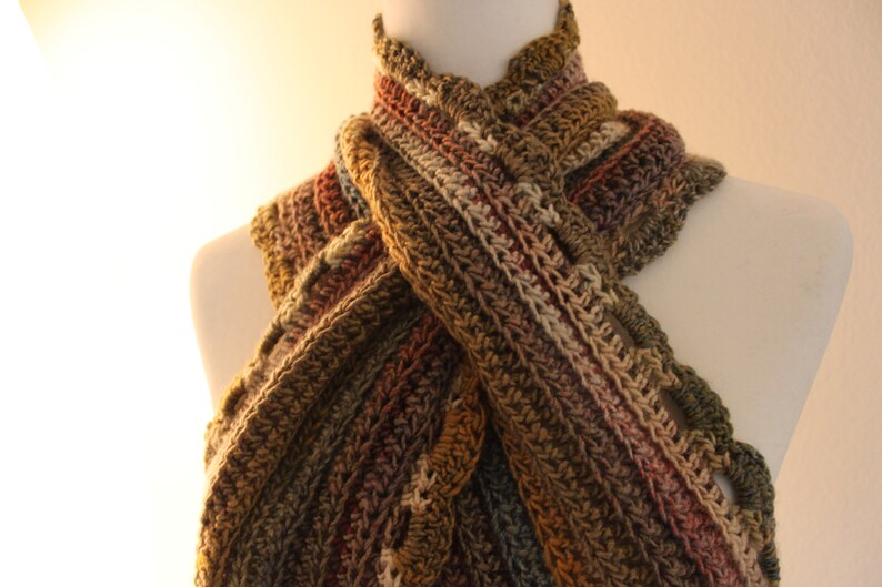 Beginner Crochet Scarf Pattern Keyhole Crochet Scarf Pattern Ottavio Keyhole Scarf image 9