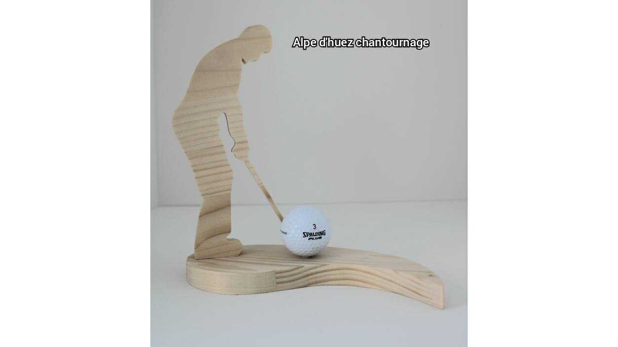 Golfeur sur Socle Bois