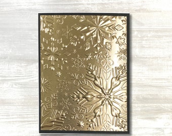 Embossed Rose Gold Snowflakes Winter Holiday Greeting Card– Perfect for Christmas and Holiday Note Cards. This Handmade Card is a Must-Have!