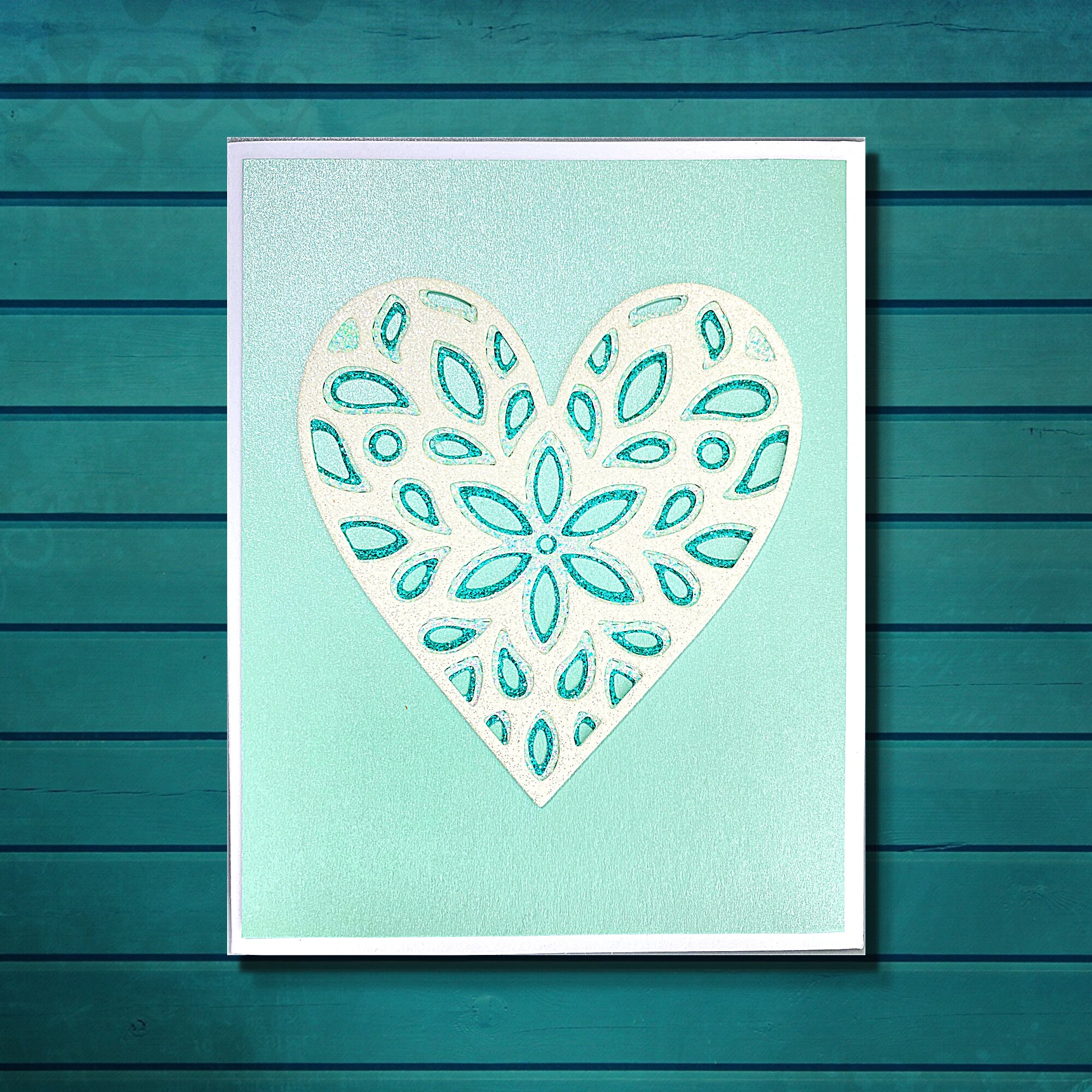 Layered Glitter Heart Greeting Card Handmade | A2 Card, Valentine ...