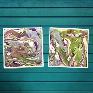 Wenskaarten Set van 2, handgemaakte One Of A Kind Art, Blank Inside, Alle Gelegenheid, Verjaardag, Bruiloft, Jubileum, Pasen &Thank You Card