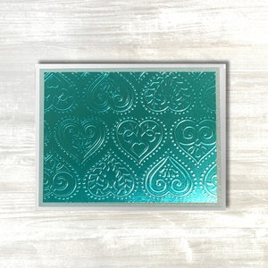 Dunkel Turquoise Herz Grußkarte: Perfekt für den Valentinstag oder jeden anderen Anlass! Die Karte ist handgefertigt, um mit einer besonderen Person geteilt zu werden.