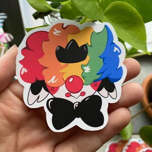 Rainbow Clown// gay clown sticker/ clowncore gay colorful clown sticker/ clowncore silly clown stickers