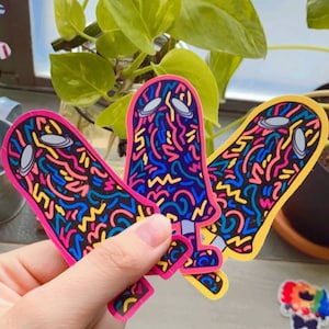 80&#39;s Themed Tired Ghosts stickers/ ghost sticker/ retro sticker/ retro themed sticker/ retro sticker
