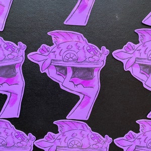 Fish plate sticker// purple Fish sticker/ fish sticker/