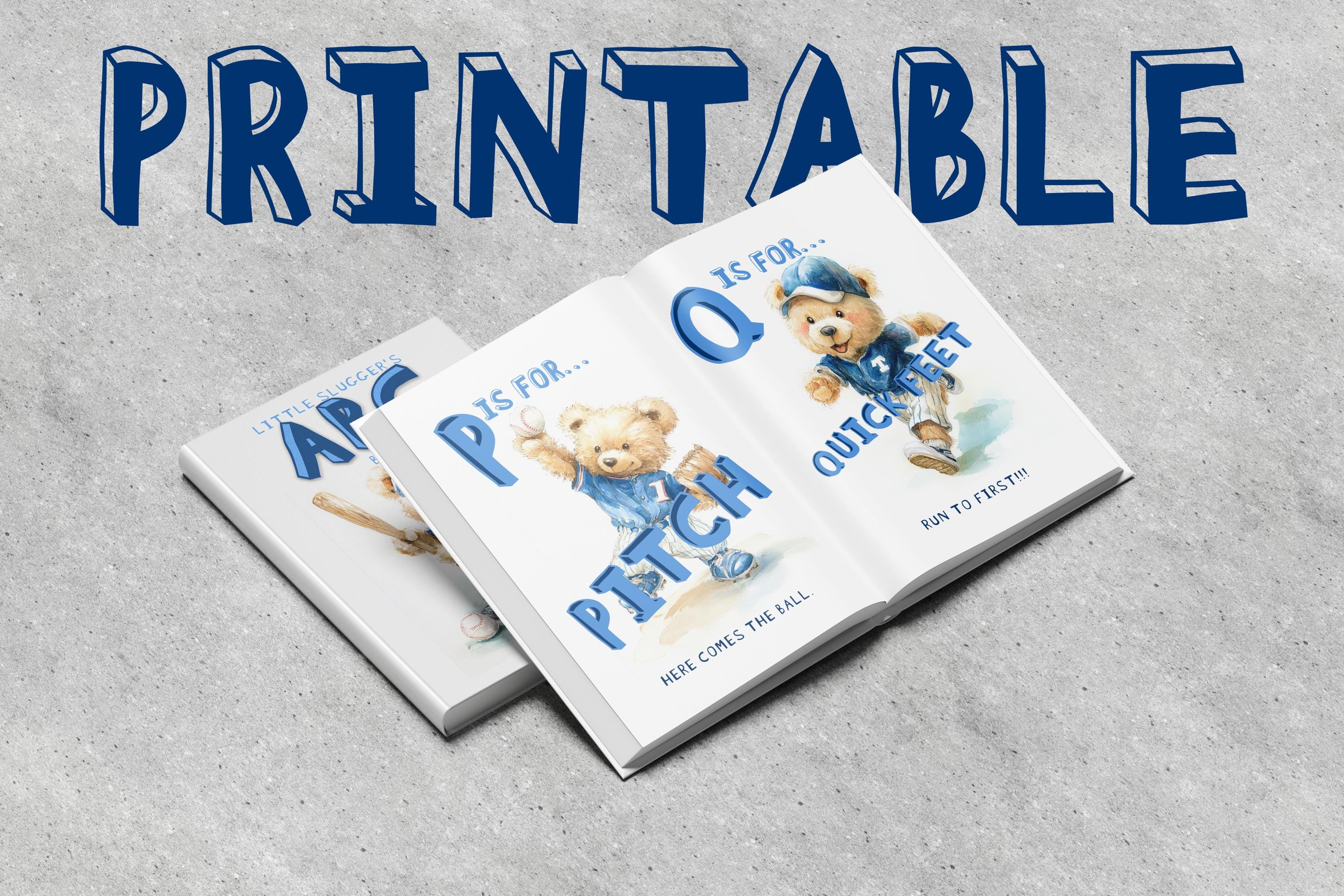 Baseball ABC Book for Toddlers | Printable Alphabet Learning PDF - Etsy
