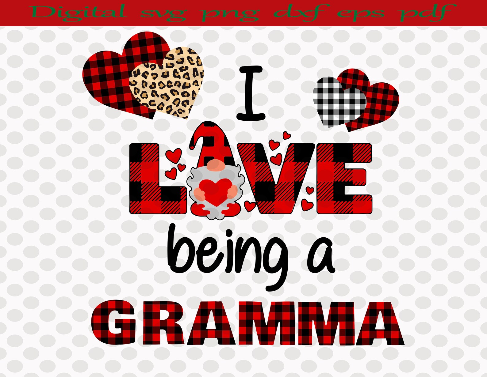 Download I Love Being A Gramma SVG Mother's Day SvgLove Gnome | Etsy