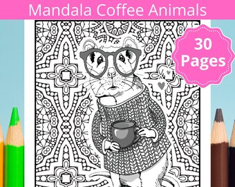 Download Coffee Coloring Book Etsy