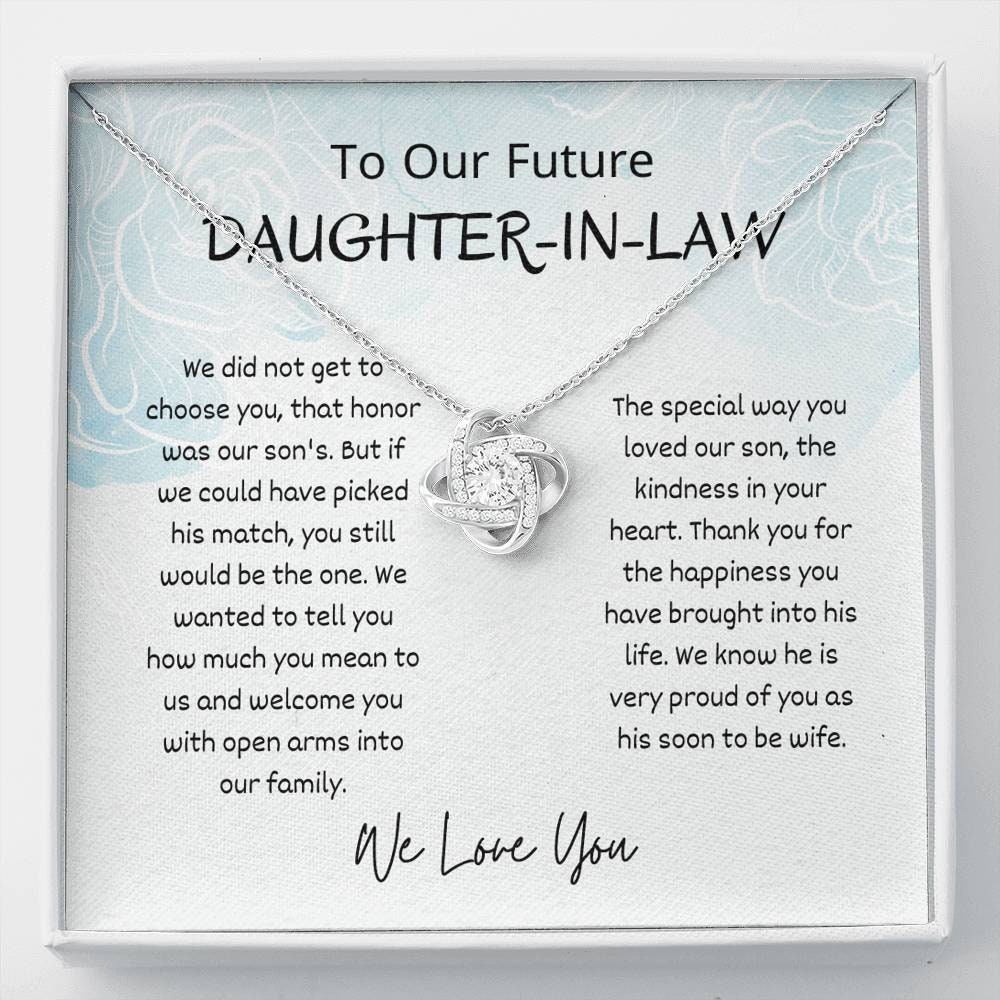 to My Daughter in Law Personalized Necklace Wedding Gift Daughter Love Knot Necklace Custom Card Necklace Necklace for Daughter in Law to My Daughter in Law Personalized Necklace Wedding Gift Daughter Love Knot Necklace Custom Card Necklace Necklace for Daughter in Law