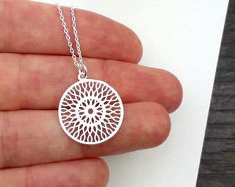 Mandala Necklace 925 Sterling Silver