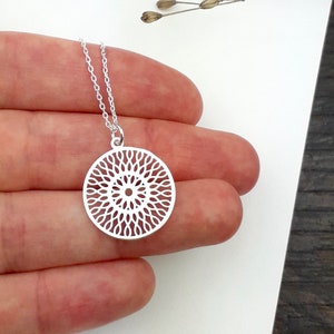 Mandala Necklace 925 Sterling Silver