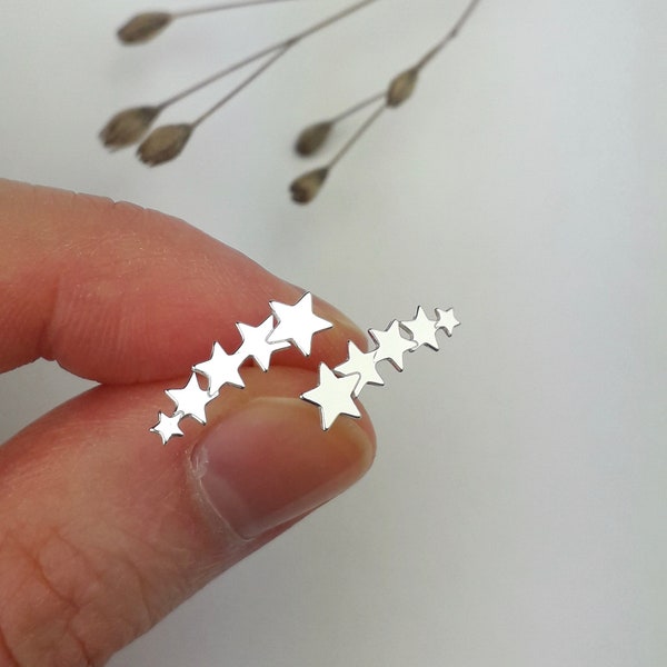Star stud earrings 925 sterling silver (1 pair)