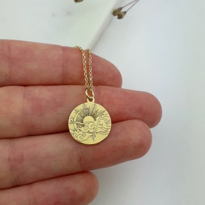 Sun moon necklace gold (925 sterling silver)