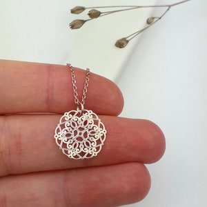 Mandala necklace rose gold (925 sterling silver)