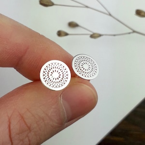 Mandala Dots Stud Earrings 925 Sterling Silver (1 Pair)