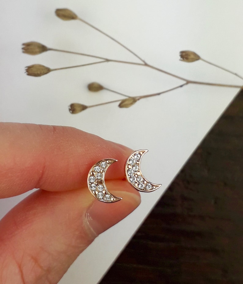 Mond Ohrringe 925 Silber Mit Amethyst | Filigran Ohrhänger Lila Für Frauen