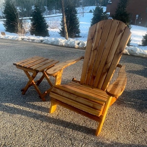 Cedar Adirondack Folding Chair and Side Table Set - Save 25