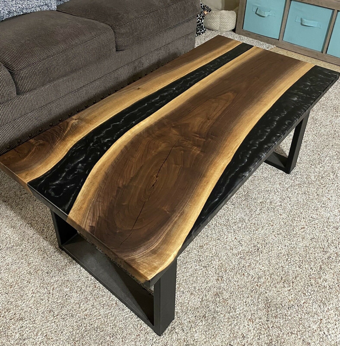 New Epoxy River Black Walnut Coffee Table 24W X 48L X 20H Etsy