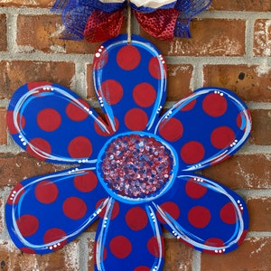 July 4th | USA door Hanger | Red White and Blue Door Hanger | USA | Independence Day | Whimsy Flower | Flower door hanger | Daisy | America