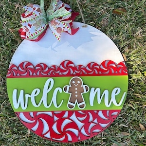 Gingerbread door sign | gingerbread wreath | Christmas sign | Christmas door hanger | Gingerbread man sign | merry Christmas sign